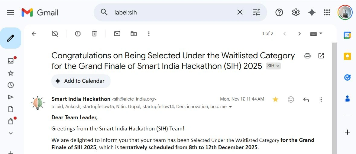 Smart India Hackathon 2025